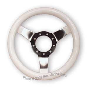Covico All Stainless 9-bolt Wheel13" diameter, Standard dish, White Molded Rubber GripNot available at this time