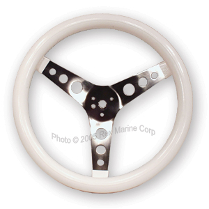 Covico Stainless Spoke Wheel12" diameter, Deep Dish, White Molded Rubber GripNot available at this time