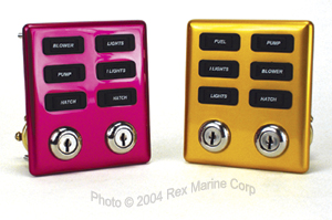 Vertical Panel, 6 switch w/Dual IgnitionAnodized Gold