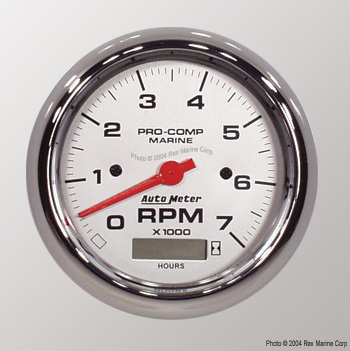 Auto Meter Pro-Comp Marine Ultra Lite Chrome3 3/8" 7000 RPM Tachometer with digital hourmeterFree Freight in U.S.