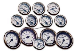 Speedometer, Pressure, 100 MPH, Stainless PlatinumCloseout Limited Quantity On Sale