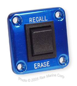 Recall Switch Panel, Blue Perma-Coated Aluminum