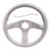 Momo designed Steering Wheel by Uflex 13 1/2” DiameterGray Grip with Silver Spoke