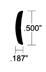 Aluminum Rub Rail .500 wide oval, Clear Anodized12 foot lengthCloseout, 1 lgn available only